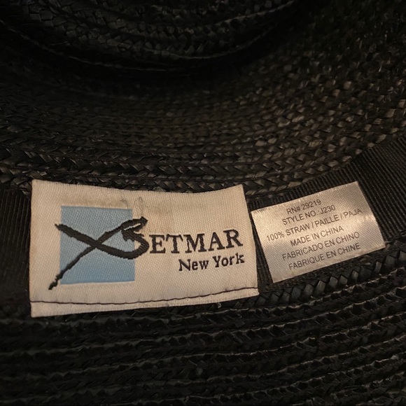 Betmar New York Vintage Fancy Black Straw Hat - Picture 3 of 7
